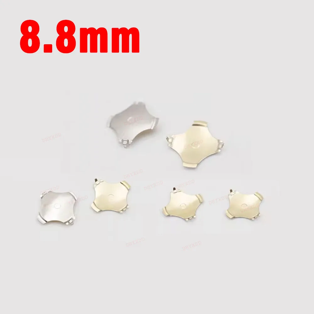 Металлический переключатель сброса перекрестной формы, 10 шт., 8,7, 8,8 мм, микромембранный переключатель, 4-ногая металлическая пружина с зажимной пряжкой