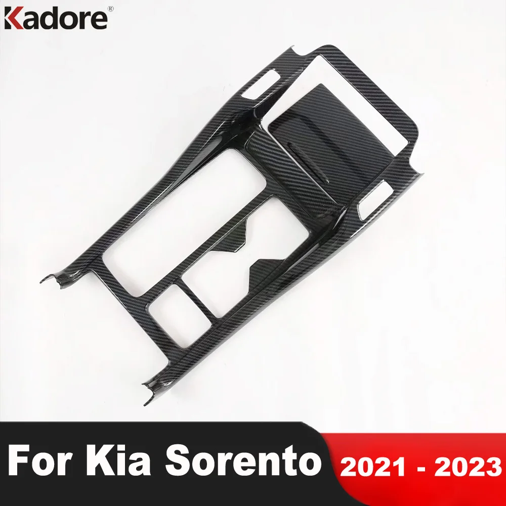 

Для Kia Sorento 2021 2022 2023 Автомобильная консоль из углеродного волокна коробка переключения передач Панель крышка отделка стикер внутренние молд...