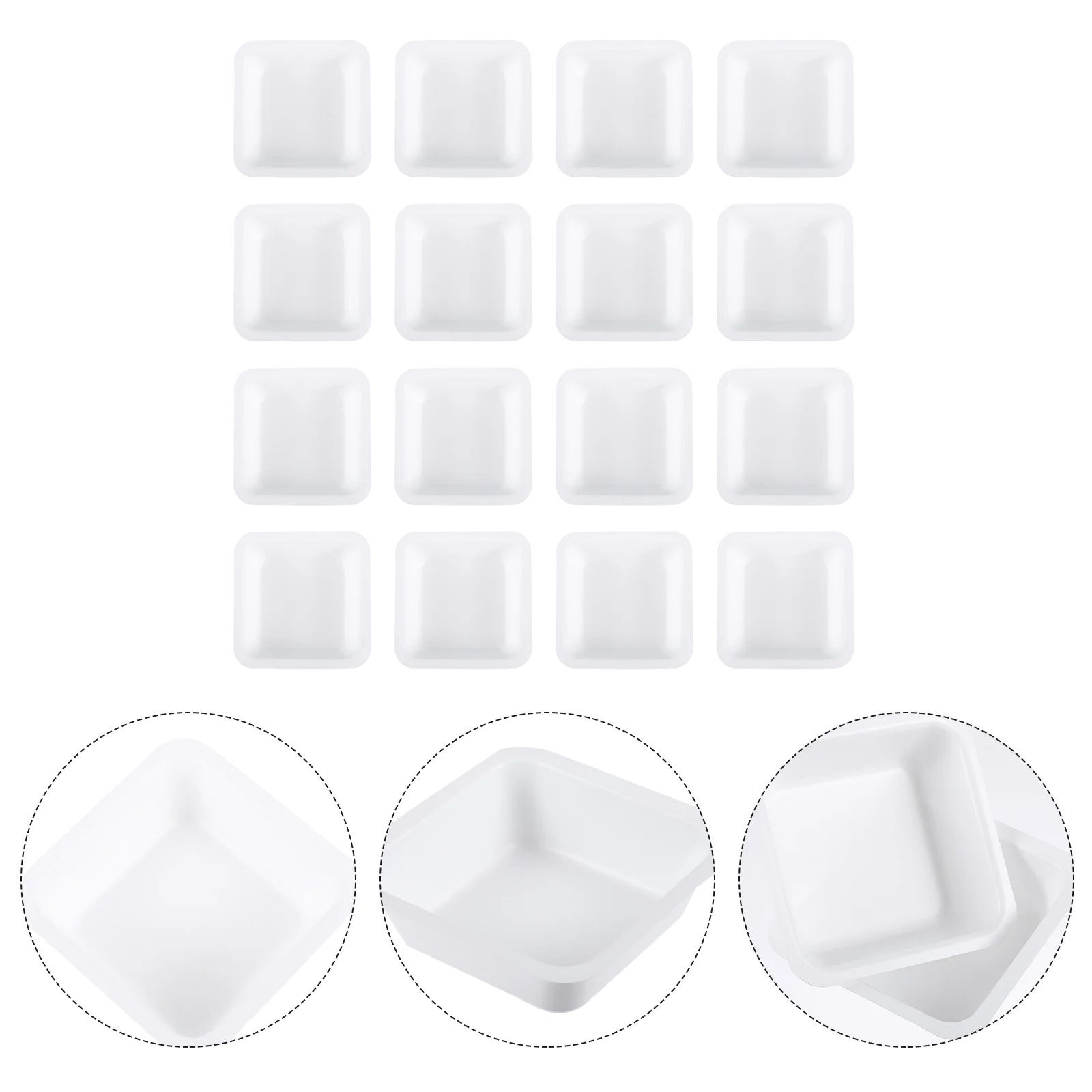 

50 Pcs Weighing Pan Anti-Static Boat Dish Disposable Plate Large Plastic Food Tray