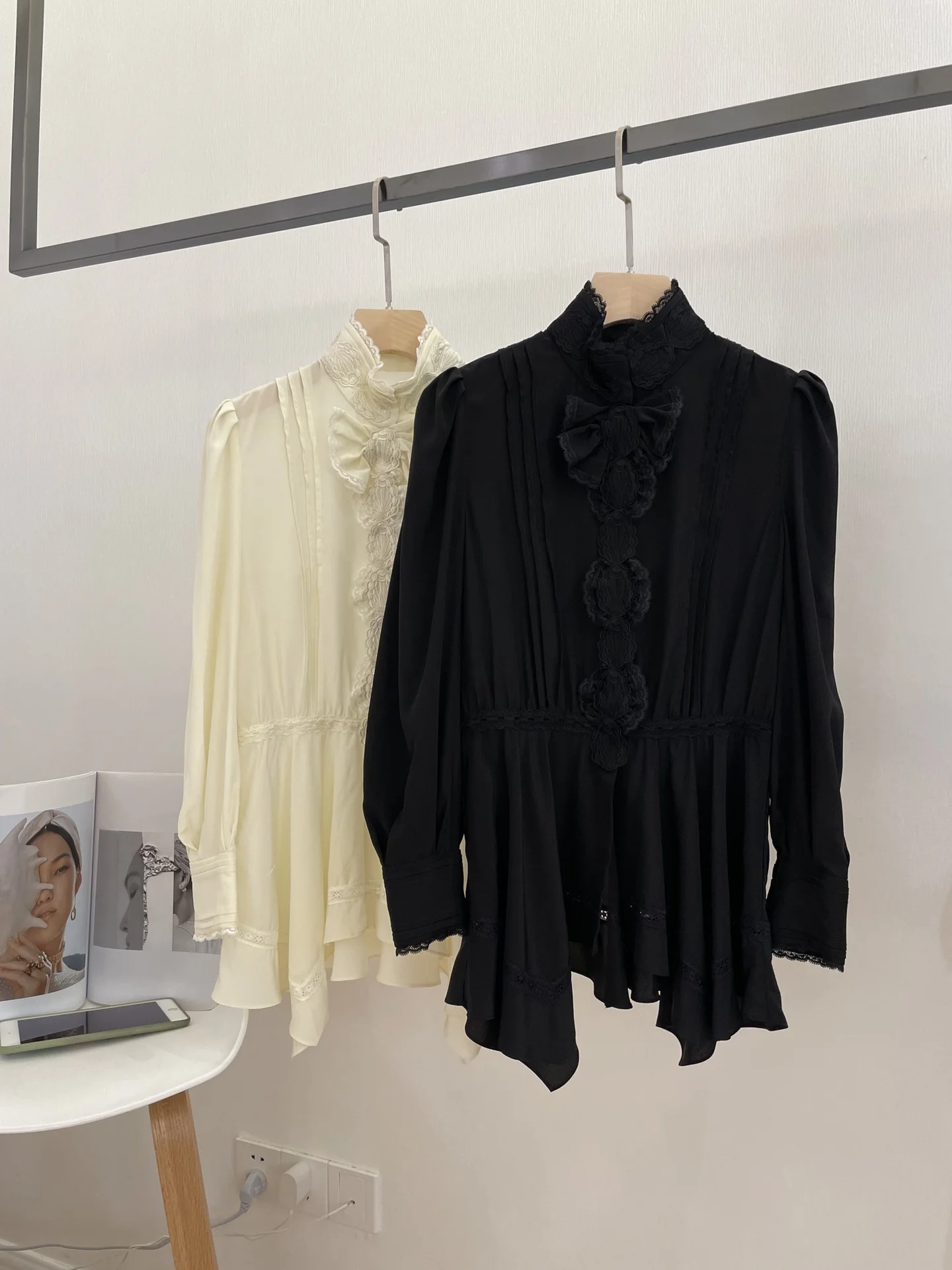 

Top T-shirt Sweatshirt Woman Shirt Blouse Long Sleeve Fashion 2022 Clothing Female Silk Lace Asymmetry Top