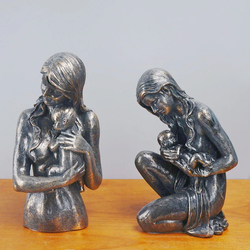 

Европейская ретро-скульптура из смолы в стиле серия «Мама Любовь», Современное украшение для дома, Креативные украшения из смолы для женщин и детей