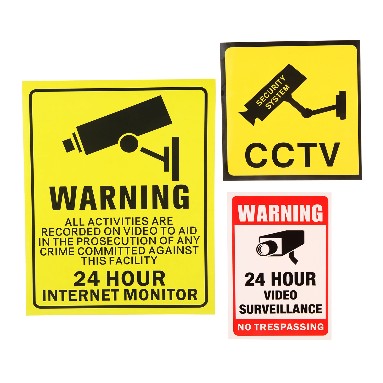 10pcs/lot Sticker Warning Signs Wall Sticker 24H Video Camera System CCTV Video Surveillance Security Camera Alarm