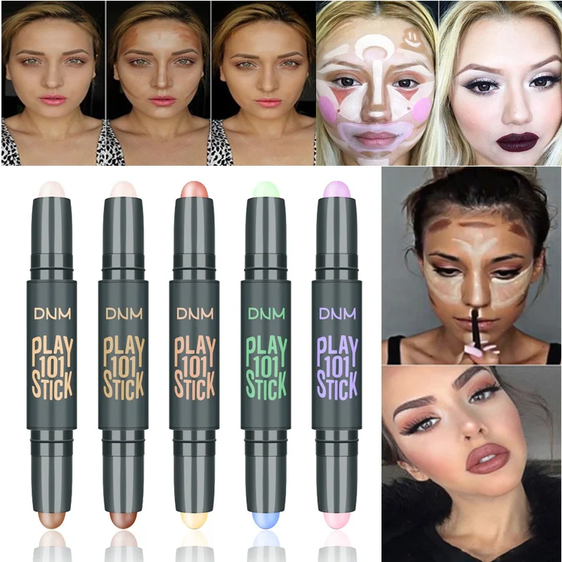 Красота двухсторонний консилер ручка для лица CC обрезка карандаш Цвет корректор
