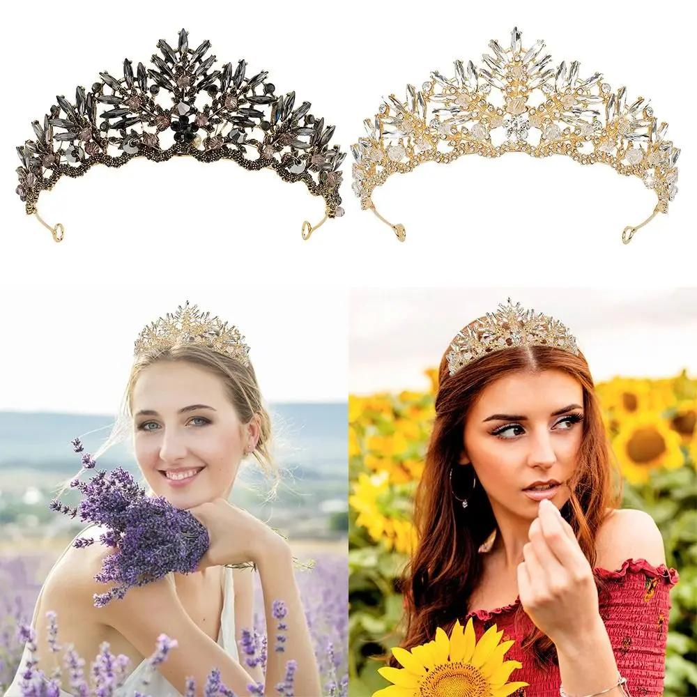 

Vintage Birthday Party Rhinestone Headdress Wedding Princess Headbands Crystal Crowns Bridal Headpiece Crystal Tiaras