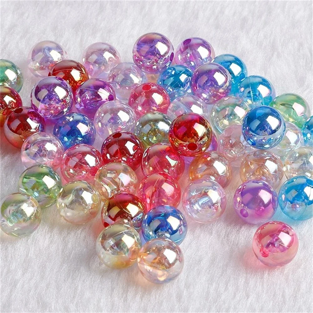 

6/8/10/MM Transparent Color Beads AB Round Acrylic Beads Straight Hole Transparent DIY Bracelet Jewelry Making