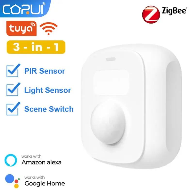 Датчик движения человеческого тела CoRui Tuya Zigbee миниатюрный датчик с Wi-Fi подсветкой
