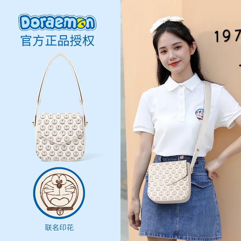 Doraemon Purses and Crossbody Bags for Women Cute Wallet Ladies Kawaii Messenger Box  Summer Fashinable Pouch Canves Iphone Case