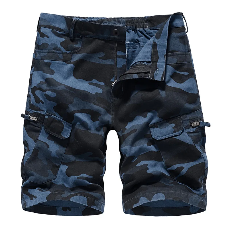 

2023 Summer New Camouflage Tactical Cargo Shorts Men’s Khaki Jogger Military Cargo Shorts Cotton Casual Loose Men Shorts No Belt