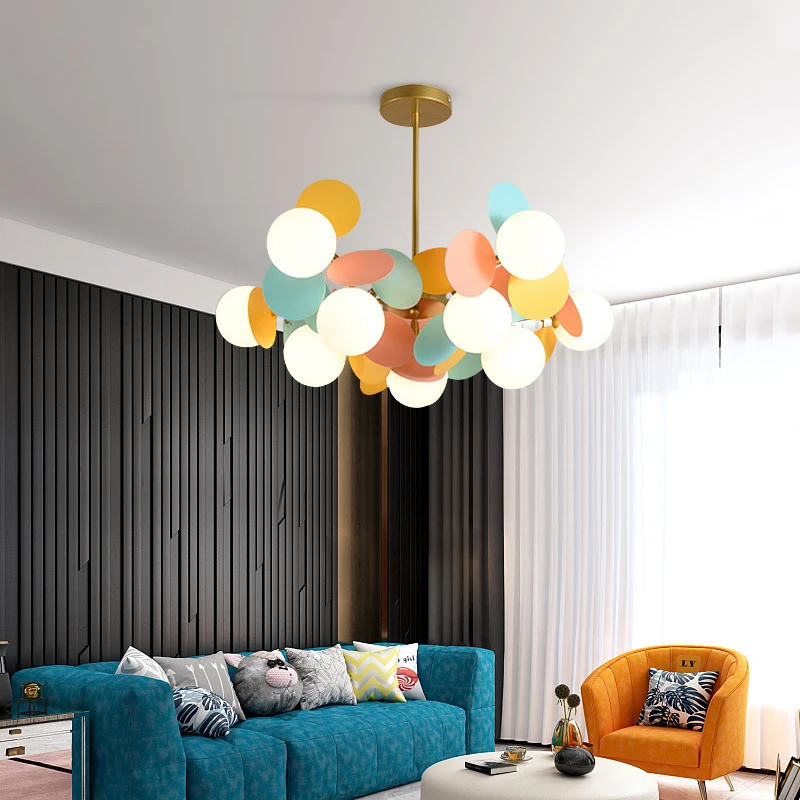 

Nordic Modern Warm Chandelier Ceiling Light Personality Creative Living Room Dining Room Light Macaron Net Red Ins Room Light