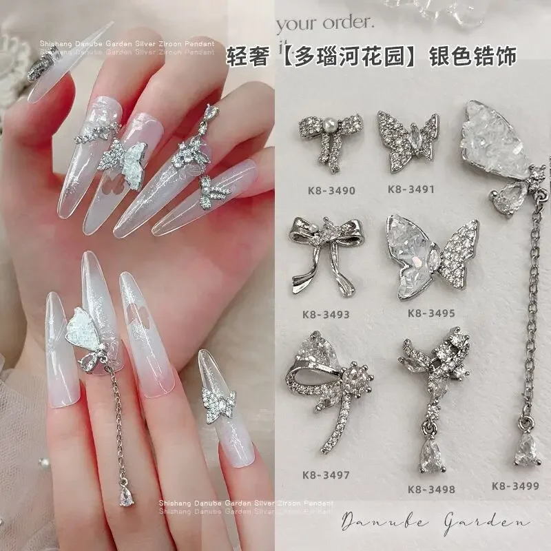 2 шт. серебряные бабочки сплав большие бриллианты сверкающие хрустальные стразы