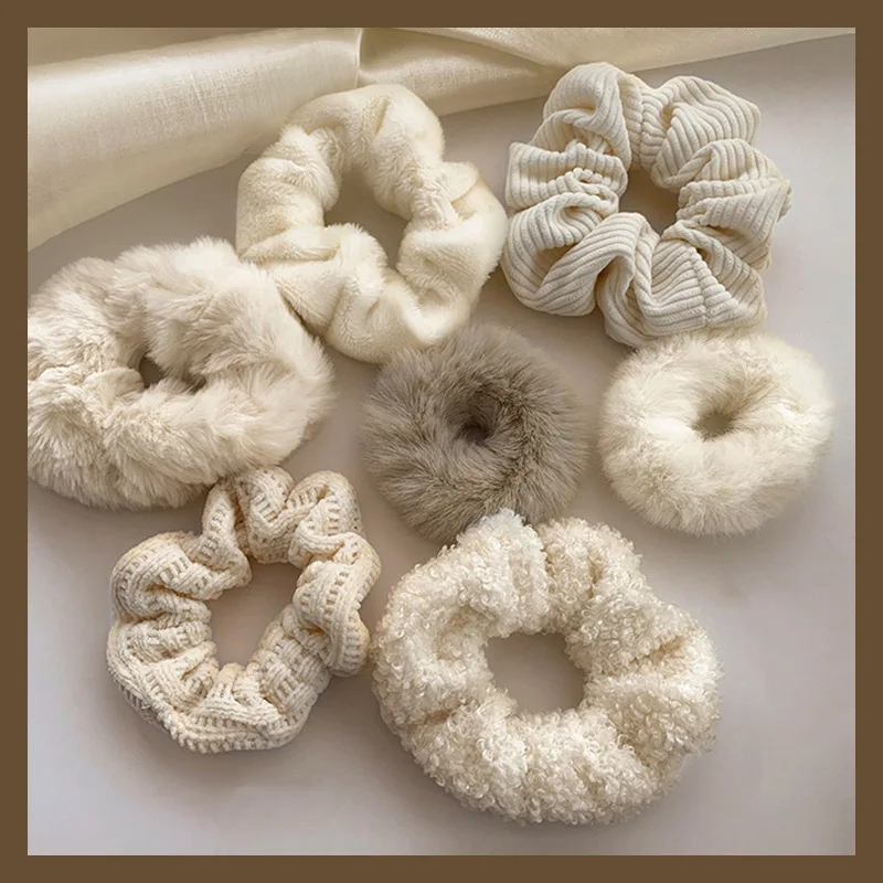 

Autumn Winter Plush Elastic Hair Bands Korean Simple Elegant Hair Rope Hair Tie Headwear Girls Women Hair Accessories