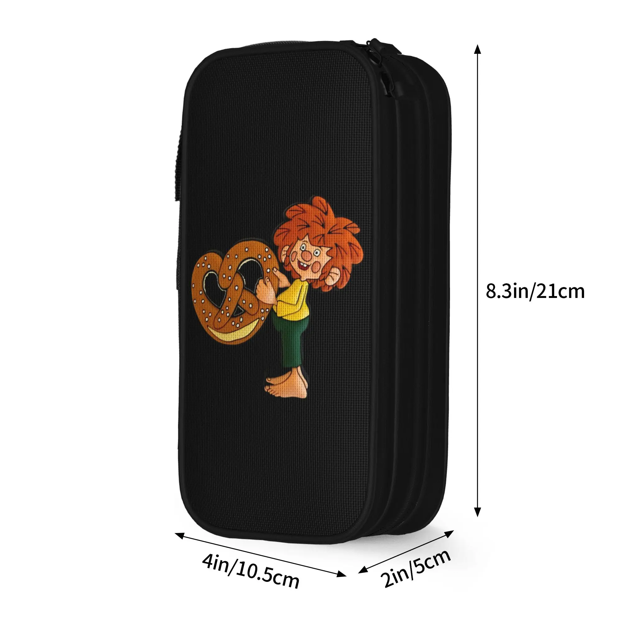 Фото Милые пеналы Pumuckl в форме кренделей, пеналы-коробки для девочек и мальчиков, вместительные сумки для школьных принадлежностей, подарки, канцелярские товары №2