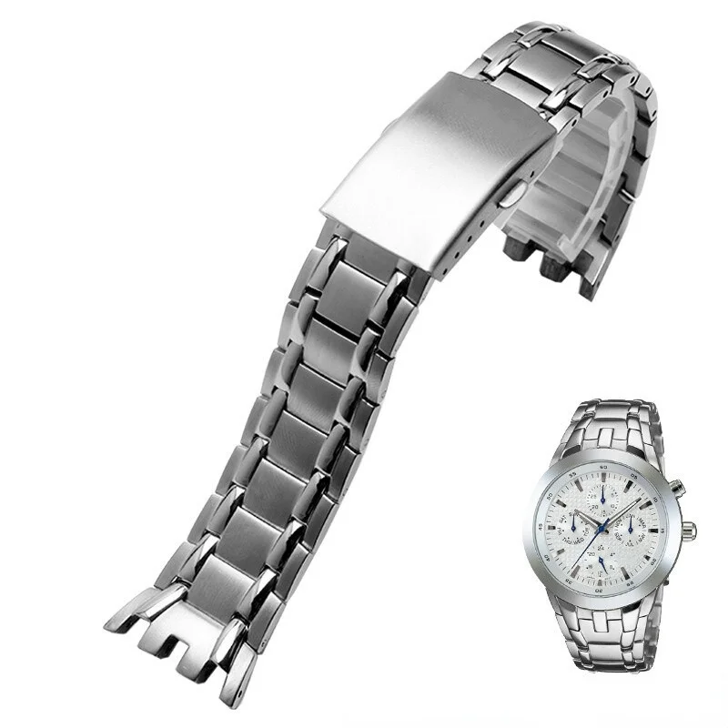 

Watch Bracelet For Casio EF-312 EF-533 EF-521 EF-535 EF-546 EF-563 EF-546 Stainless Steel Watch Strap Metal Black Watchband