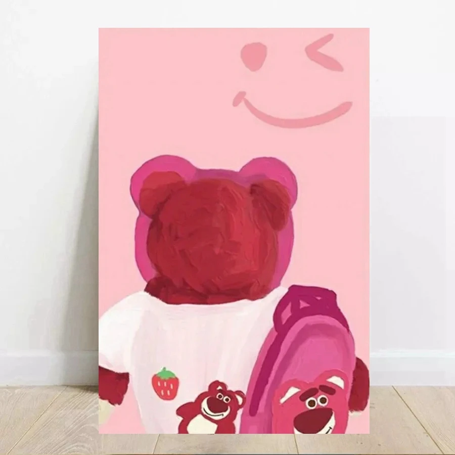 Картина из страз клубничный Медведь сделай сам