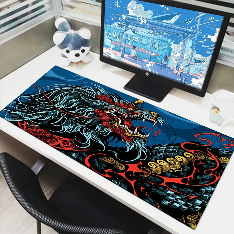 E-sports Tiger Mouse Pad Cartoon Rubber Mat Desk Protector Keyboard Mats Gamer Gaming Mousepad Pc Accessories Kawaii Mouse Pads