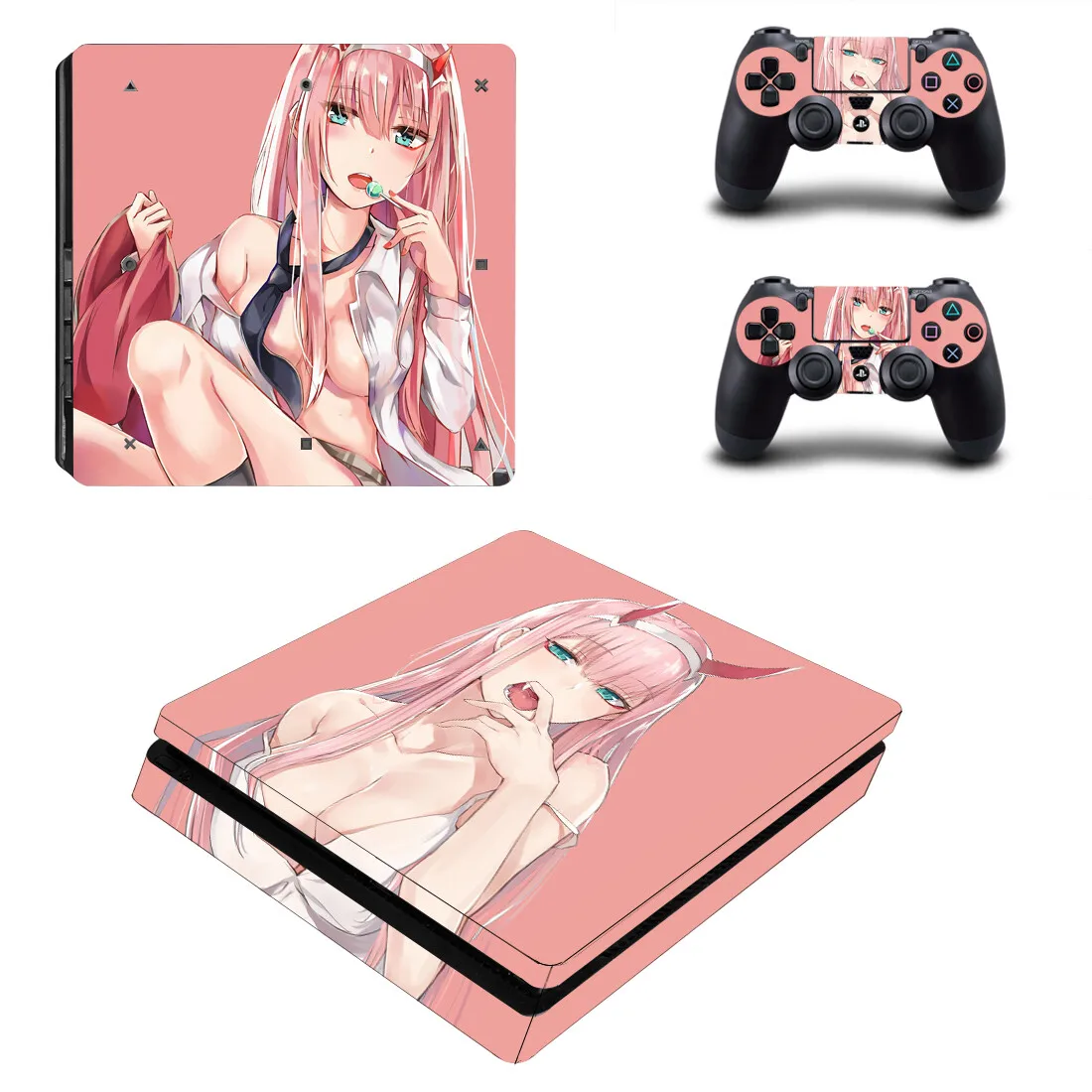 

Anime Cute Girl Zero Two PS4 Slim Skin Sticker For PlayStation 4 Console and Controllers Skins Sticker Decal Vinyl