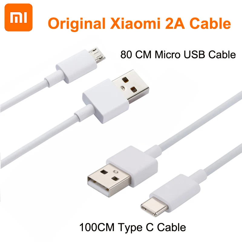 

Original Xiaomi Mi 2A Type C Data Charging Micro USB Cable Black For Xioami Mi 10 11 A3 A2 A1 Mix 2S Redmi 10x Note 9 8 7 Pro 9s