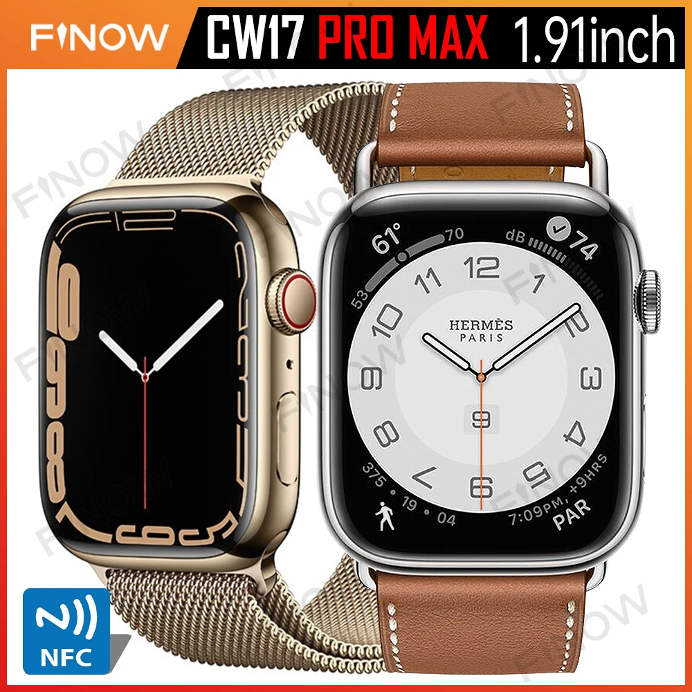 

Смарт-часы Finow CW17 Pro Max, умные часы серии 7, мужские часы, 1,91 дюйма, BT вызов, пользовательский циферблат, мужские и женские Смарт-часы PK IWO W57 DT7
