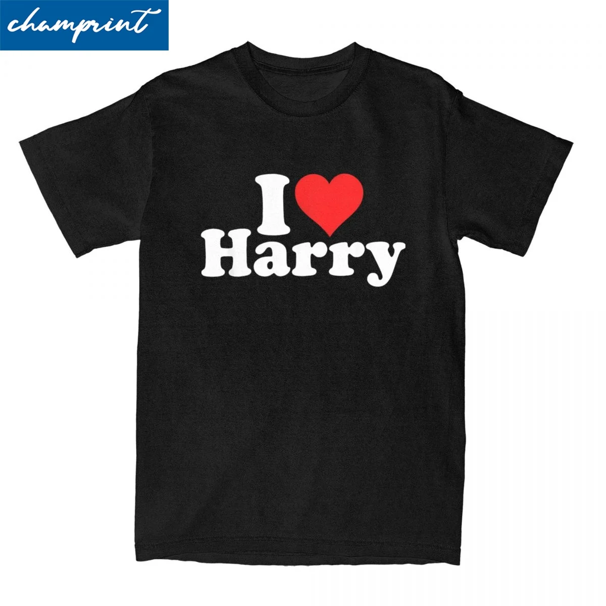 Casual I Love Heart Harry Tshirts Unisex Round Neck Short Sleeve Top Tee Cotton Summer TopsTops