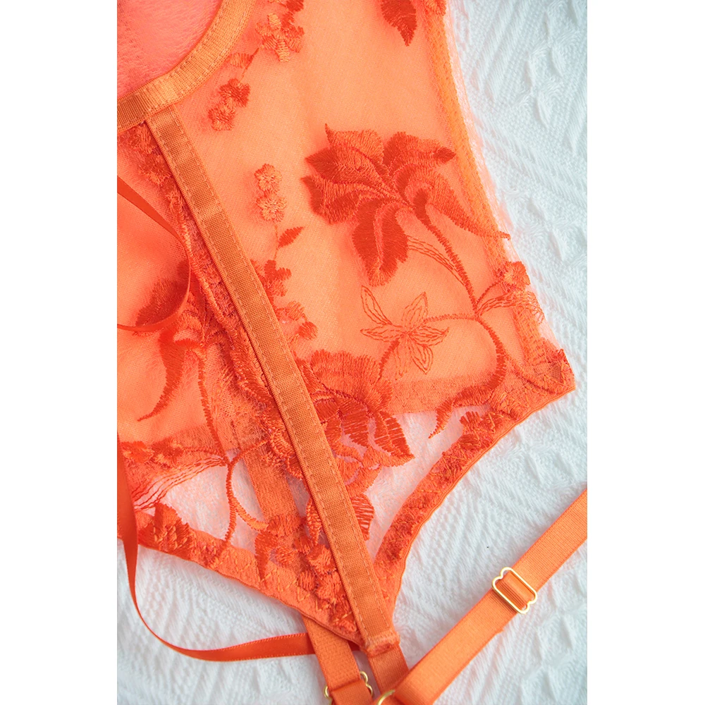 Ellolace Erotic Lingerie Luxury Lace Delicate Underwear Transparent Briefs Exotic Sets Bandage Floral Tulle Bra And Panty Set