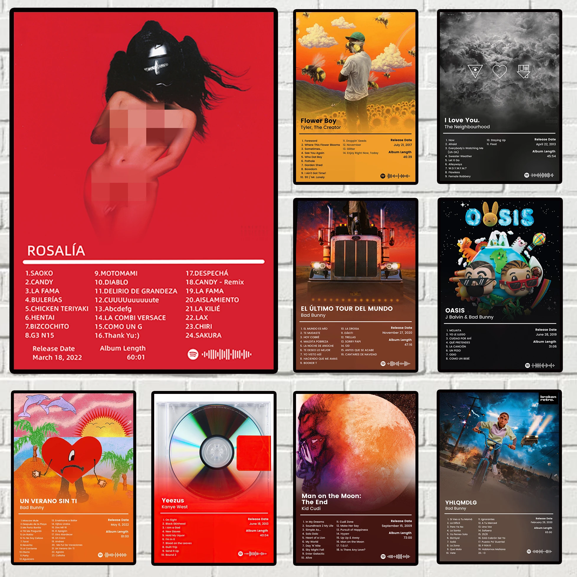 

Постеры для альбома хит музыки, мотомами, плохой зайчик, Тайлер 2022, Современный домашний декор, Картина на холсте, хип-хоп, рэп качалки, эстетические постеры