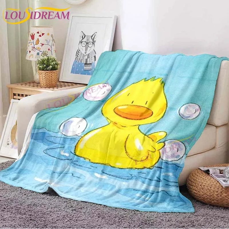 Фланелевое Флисовое одеяло для детей и взрослых мультяшная Милая утка покрывало
