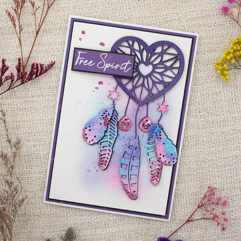 Перо любовь ветер колокольчики металлические пресс-формы тонкий Скрапбукинг