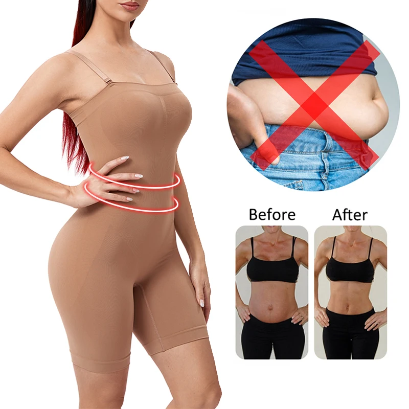 Bodysuit for Women Tummy Control Shapewear Mid-Thigh Seamless Full Body Shaper Daily Life Butt Lifter Corset