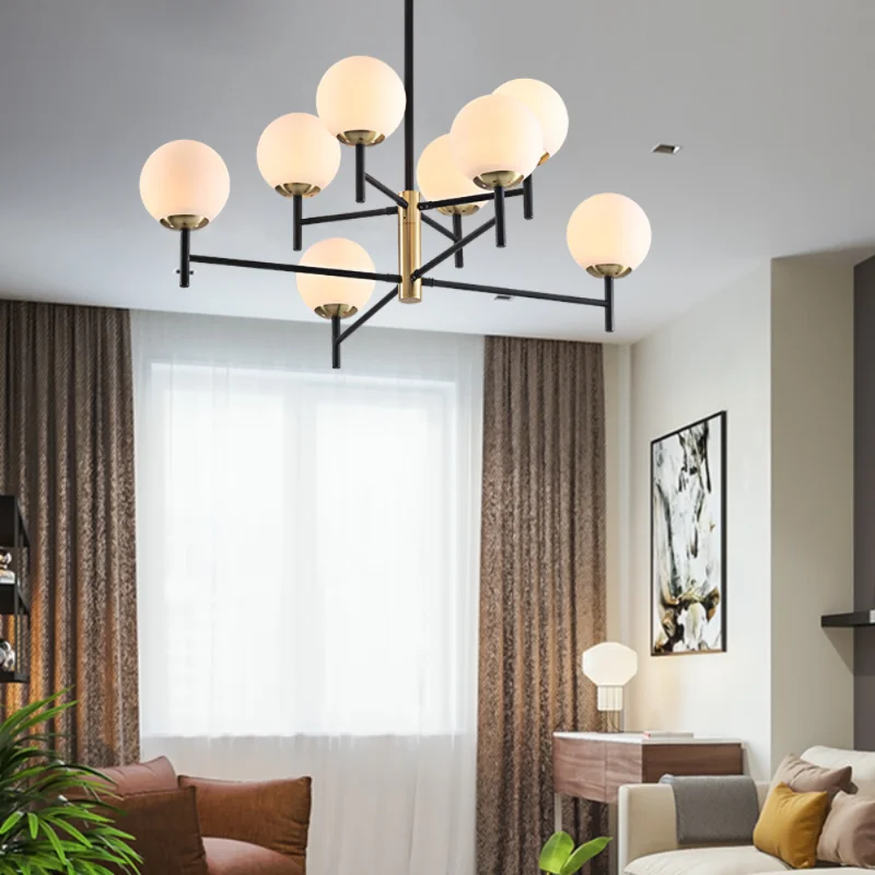 

Лампа подвесная в скандинавском стиле, современный потолочный светильник в виде стеклянного шара, насадки для кухни, гостиной, столовой, спальни