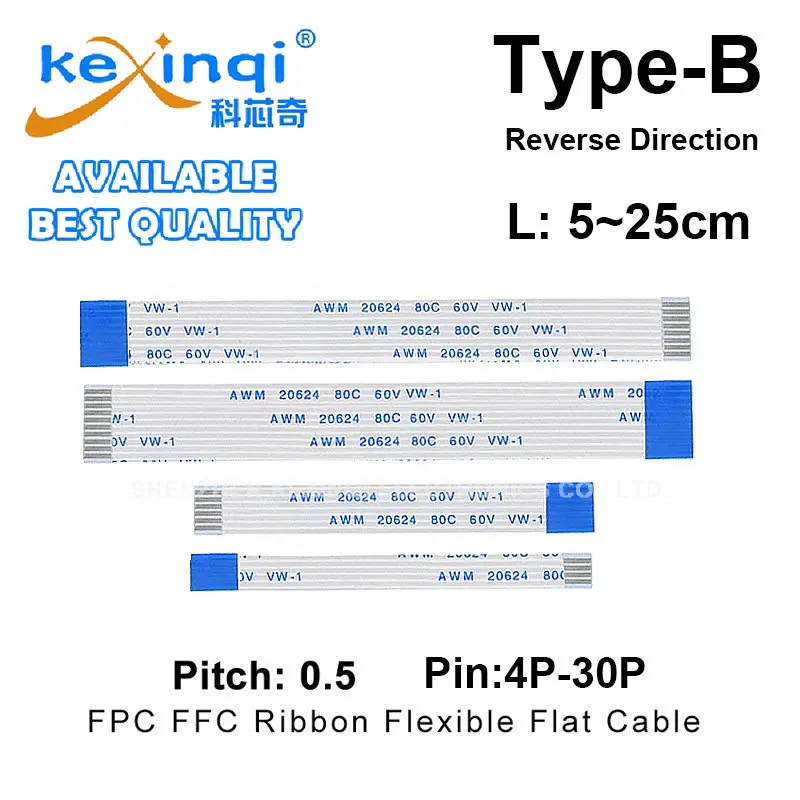 

FFC/FPC кабели Kexinqi 0,5 мм 5-30 см 4-30 контактов