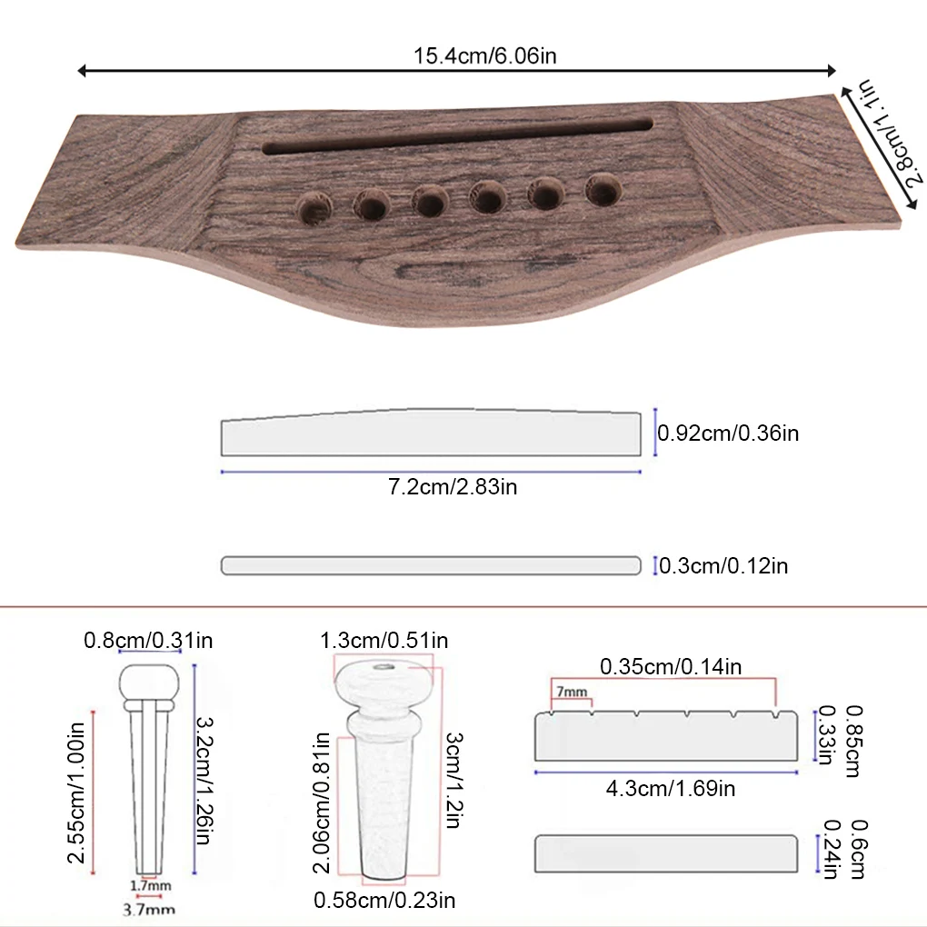 

Набор штырьков для гитарного моста, 6-струнная Акустическая гитара, деревянная седельная гайка, музыкальный инструмент «сделай сам», аксессуары типа А