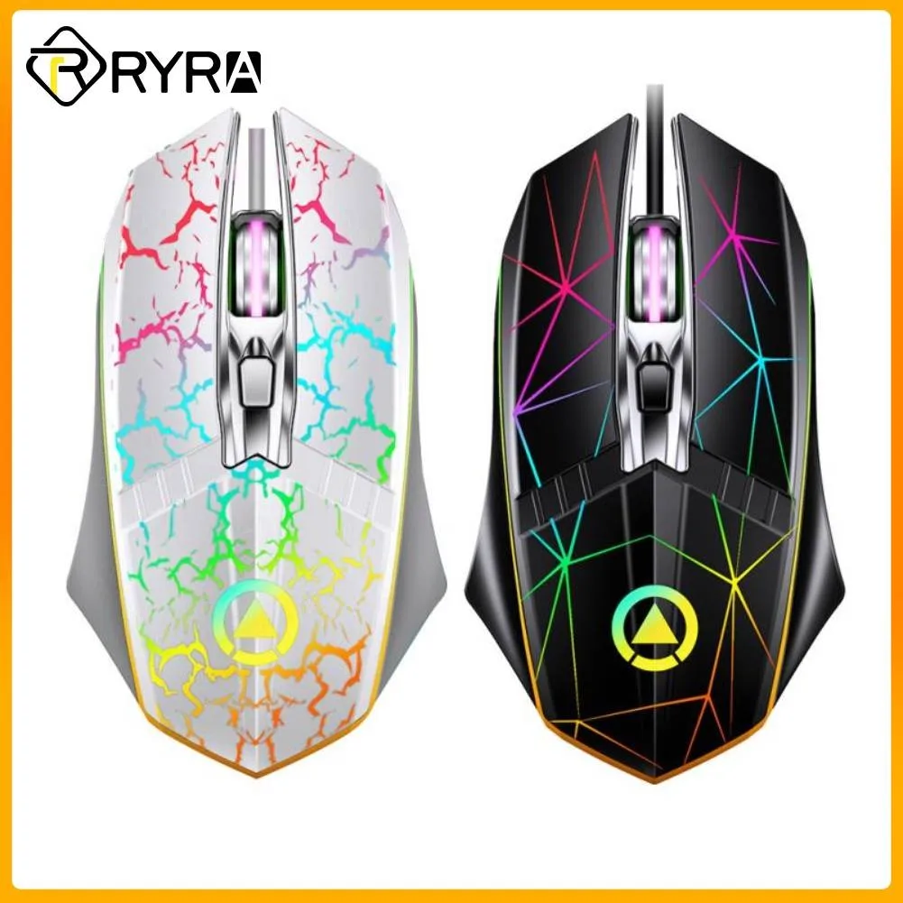 

Эргономичная Проводная игровая мышь RYRA, светодиодная Бесшумная мышь, компьютерная мышь с USB, бесшумная мышь с RGB подсветкой, офисные Мыши для...