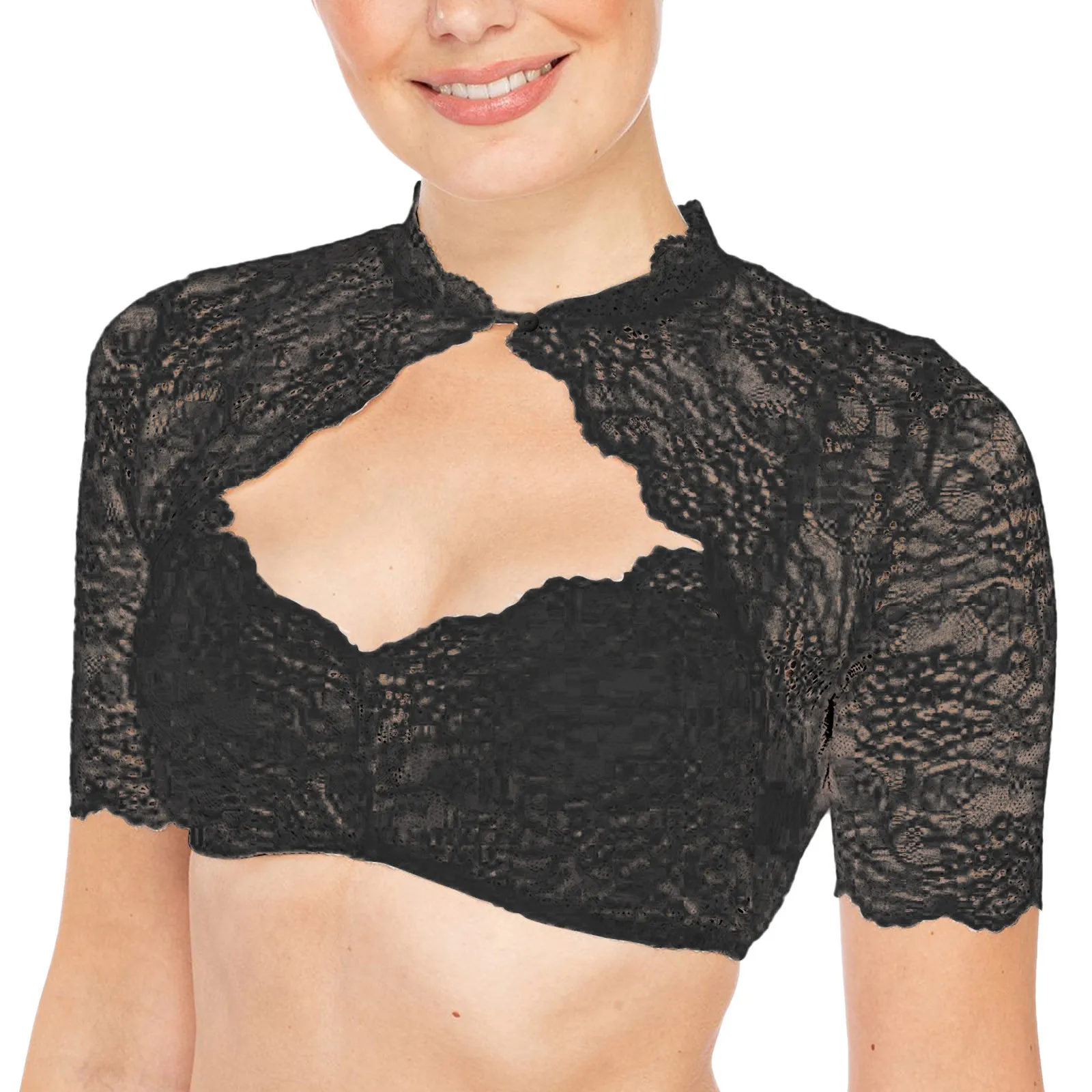 

Bavarian Oktoberfest Fine Elegant Womens Tops And Blouses Hollow Out Lace Damen Sexy Tops Lingerie Night Casual Wrap Crop Tops