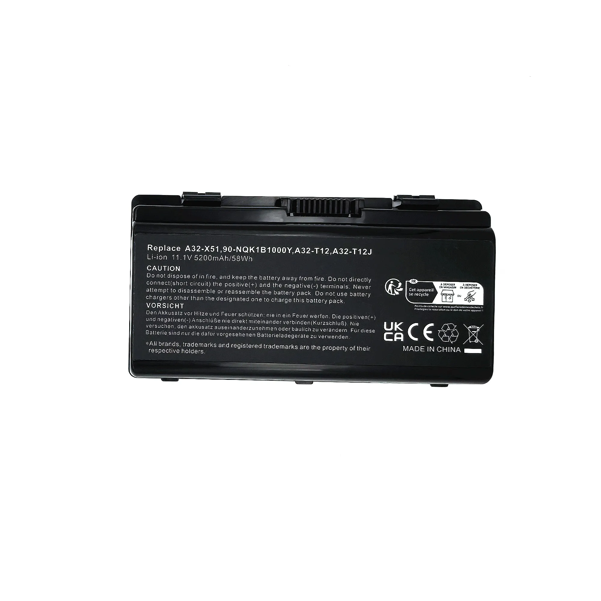 Аккумулятор для ноутбука A31‑T12 A32‑T12 A32‑X51 для ASUS T12 T12C T12Er X51L X51R X51RL X58L X58LE Pro52RL 11.1В, перезаряжаемый, заменяемый. (art.: 3920dcf8fa6cc) - 3920dcf8fa6cc