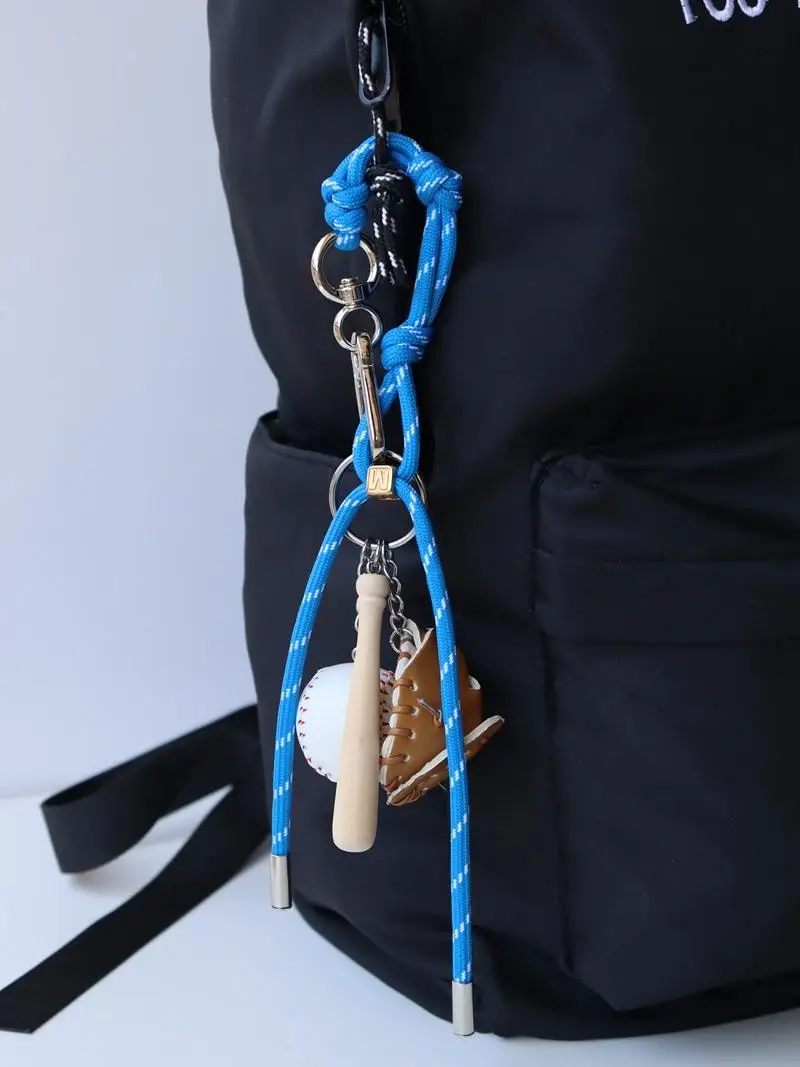 INS Blogger Same Sle Personalized Baseball Car Keychain Bag Hanging Pieces M Series Couple Woven Lanyard