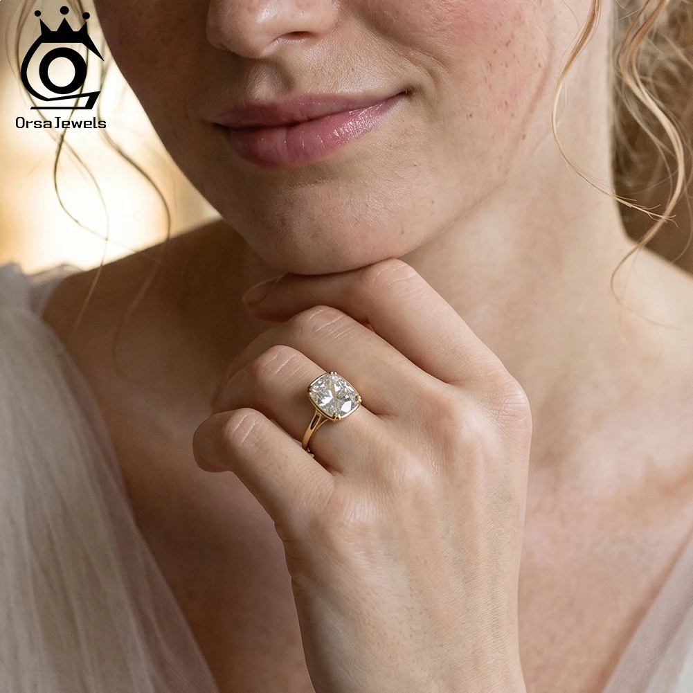 Ювелирные изделия ORSA JEWELS, блестящее кольцо из стерлингового серебра 925 пробы с цветом D и VVS, кольцо с муассанитом и бриллиантами, ювелирные изделия для женщин, роскошное свадебное кольцо, подарок MOR17 (art.: 3920db02e22ab) - 3920db02e22ab