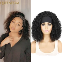natural black deep curly headband wig synthetic ombre kinky curly womens headband wigs orange short bob curly wig perruque 613
