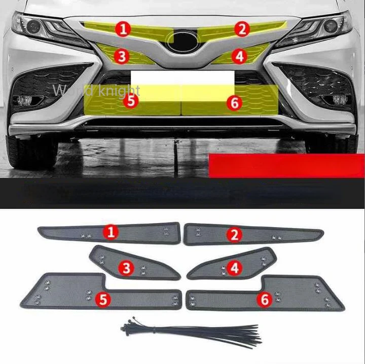 

For Toyota Camry 8th 2016-2021 Front Grille Insect Net Steel Wire + Plastic Material Science Accessories Car Styling