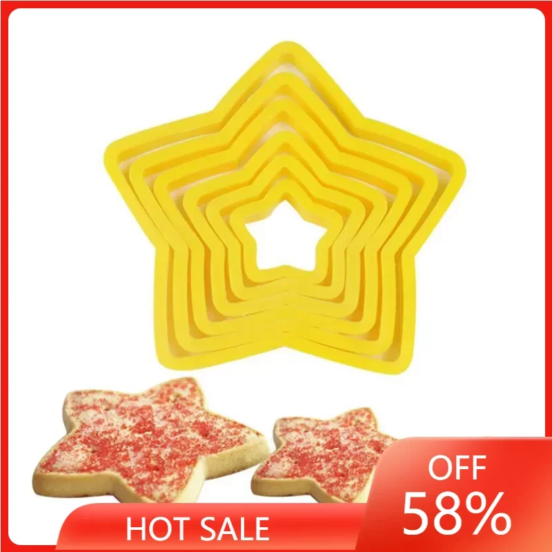 

Christmas tree cookie cutter mold Five-pointed star shape cake cookie cutter mold 3D cake decoration tool baking mold