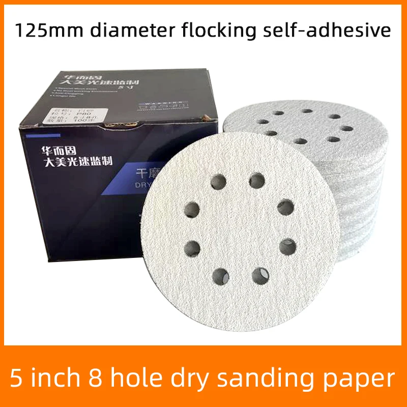 20Pcs 5 Inch 125MM 8 Holes 80 to 320 Grits Hook and Loop Polyester Film Sandpaper Sanding Disc Abrasive Polishing Tools