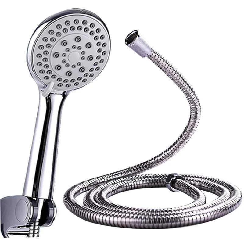 

1 Pc High Quality Handheld High Pressure Shower Head Water Saving 5 Spray Settings with 1.5m Hose Home Bathroom Accessories