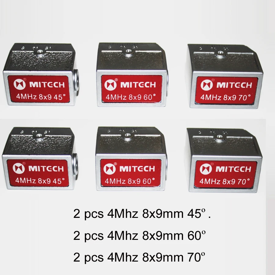 

Mitech 45 60 70 degree 4MHz 8x9mm Angle Beam Probe Transducer for Ultrasonic Flaw Detector MFD350B,MFD500B,MFD660C,MFD800C