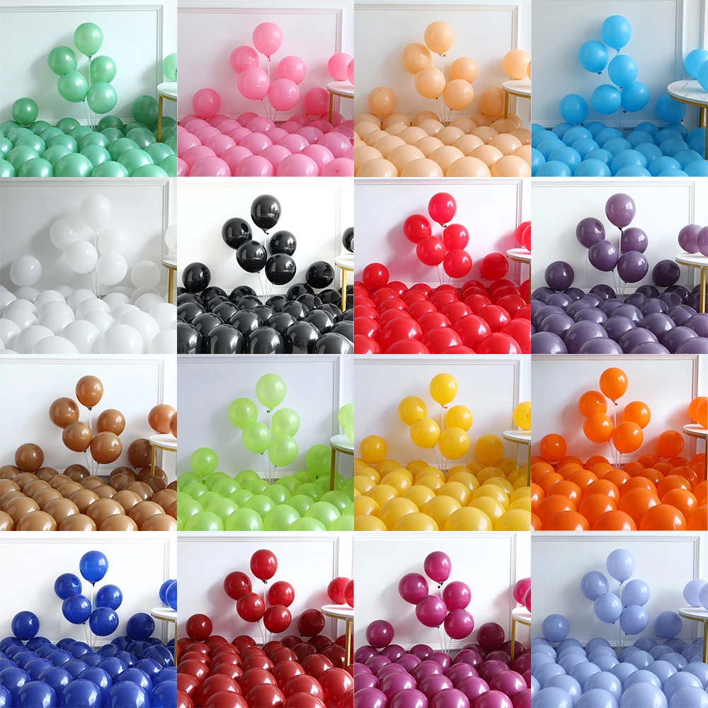 10/20/30pcs 10inch Latex Balloons Burgundy Gray Balloon Dark Blue Globos Happy Birthday Wedding Party Decorations Supplies - купить по