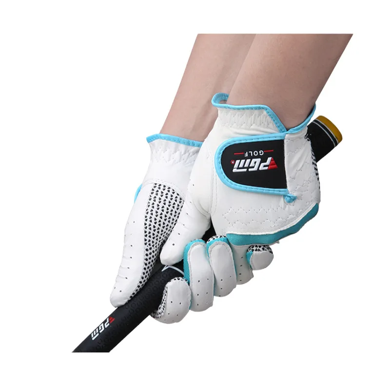 PGM 1 Pair Golf Gloves Women Kid Sheepskin White/pink Glove for Golf Protective Finger Training Breathable Anti-slip for Ladies