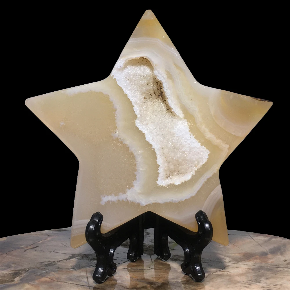 

Flower Agate Natural Druzy Quartz Crystal Geode Star Meditation Energy Mineral Stone Gem Sample Home Decoration Craft Collection