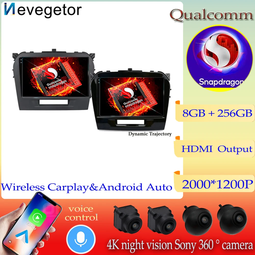 

Qualcomm Snapdragon Android13 Qualcomm Snapdragon авто для Suzuki Vitara 2015 2016 2017 2018 2019 автомобильное радио GPS навигация