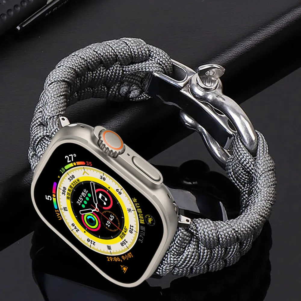 Sport Strap for Apple Watch Ultra 49mm 8 7 41/45mm Survival Outdoor Bracelet iWatch Band Series 4 6 5 4 3 2 SE 38/42mm 40/44mm