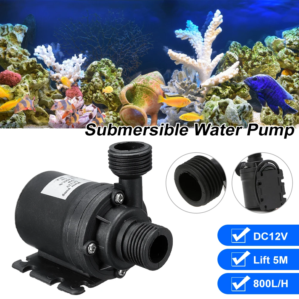 

1Pc DC12V Lift 5M 800L/H Solar Brushless Motor Water Circulation Water Pump Ceramic Shaft Ultra Quiet Submersibles Water Pumps