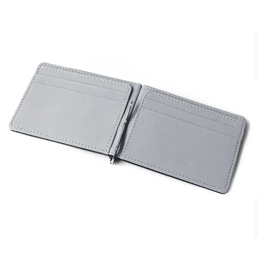 Men Wallet Short Skin Wallets Purses PU Leather Money Clips Sollid Thin Wallet For Men Purses 6 Colors Dropship