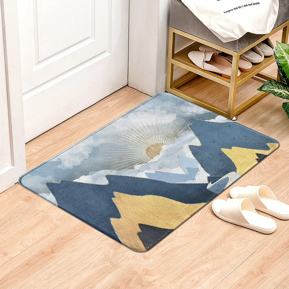 Набор ковриков для входной двери с изображением заката желтых гор - купить по